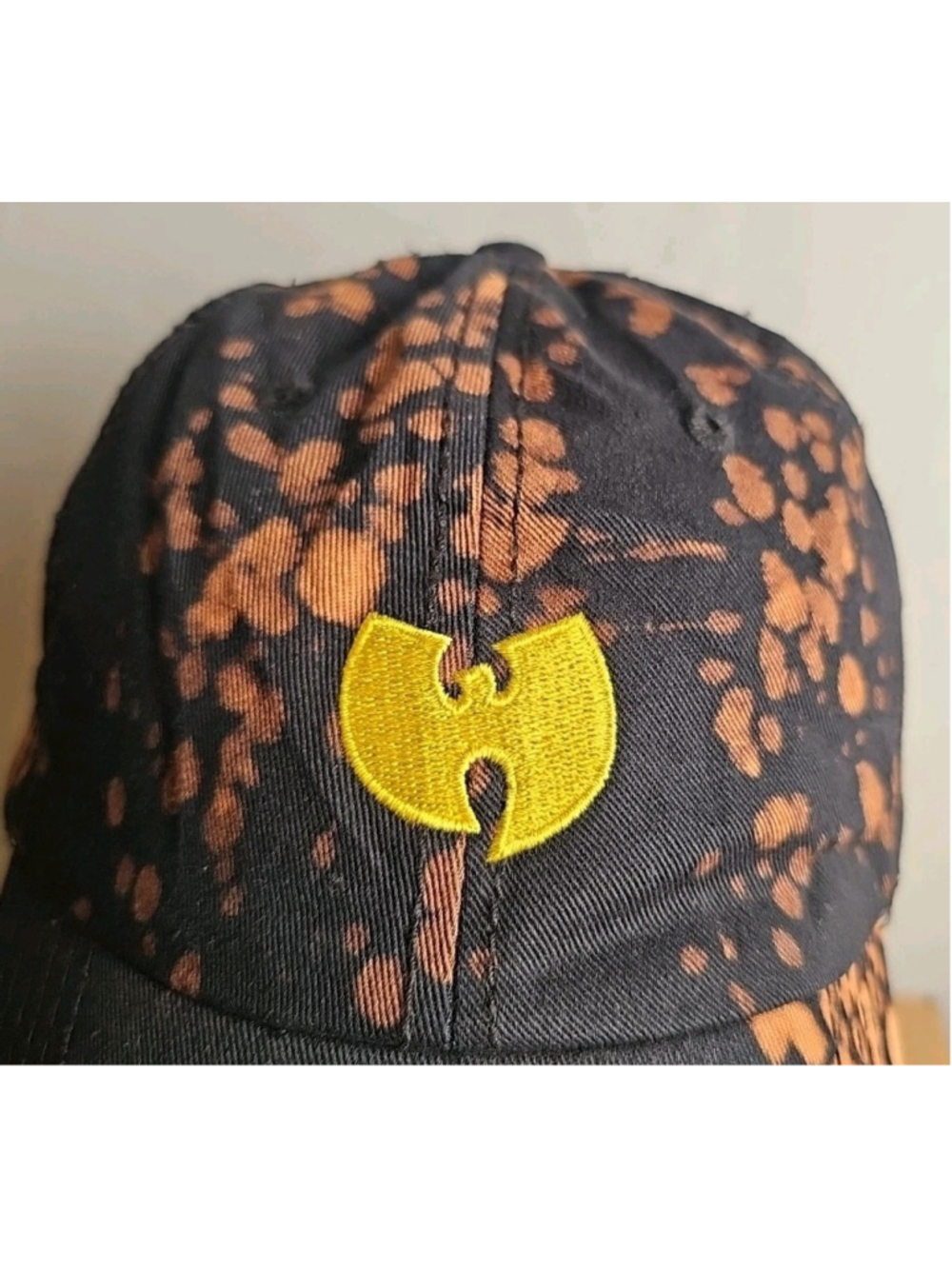 Wu-Tang Clan Baseball Cap Tie-Dye Black Embroidered Logo Adjustable Strap - Picture 2 of 10